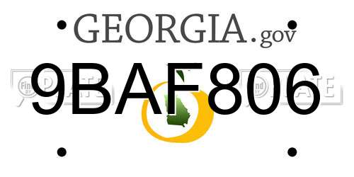 9BAF806 Georgia License Plate