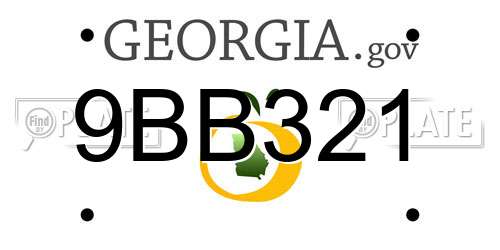 9BB321 Georgia License Plate