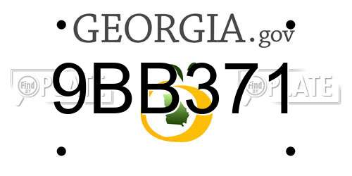 9BB371 Georgia License Plate