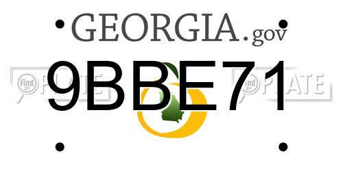 9BBE71 Georgia License Plate