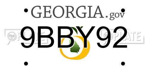 9BBY92 Georgia License Plate