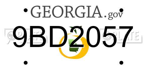 9BD2057 Georgia License Plate