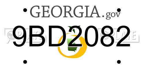 9BD2082 Georgia License Plate