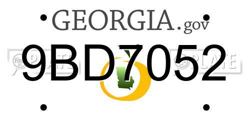 9BD7052 Georgia License Plate