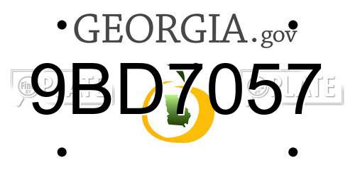 9BD7057 Georgia License Plate