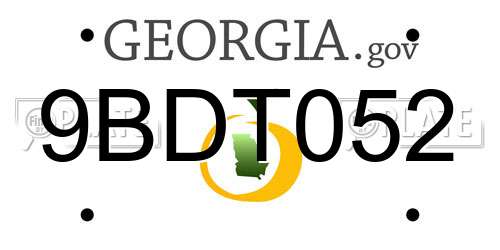 9BDT052 Georgia License Plate