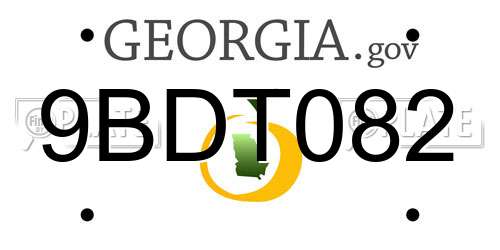 9BDT082 Georgia License Plate