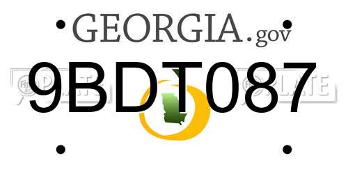 9BDT087 Georgia License Plate