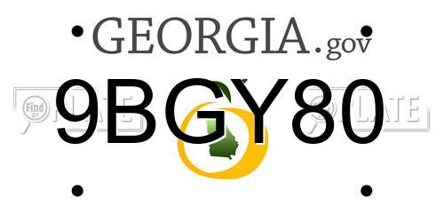 9BGY80 Georgia License Plate