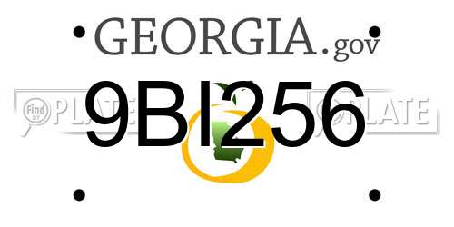 9BI256 Georgia License Plate