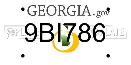 9BI786 Georgia License Plate