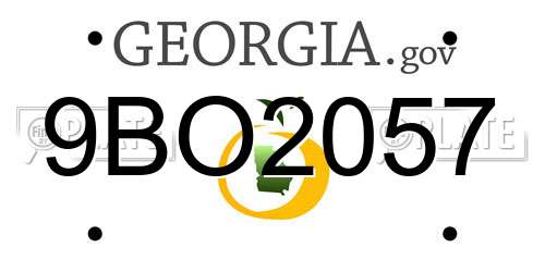9BO2057 Georgia License Plate