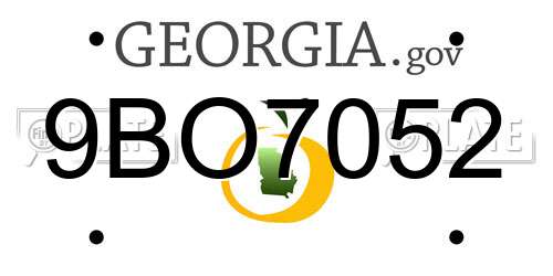 9BO7052 Georgia License Plate