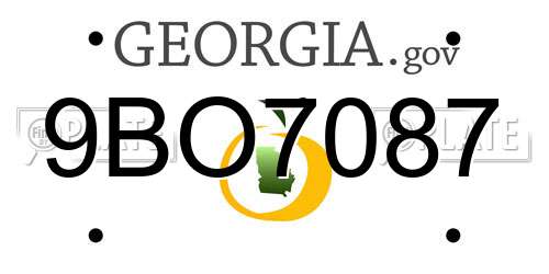 9BO7087 Georgia License Plate