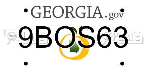9BOS63 Georgia License Plate