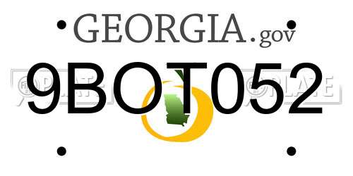 9BOT052 Georgia License Plate
