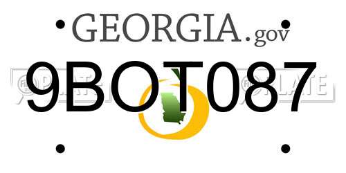 9BOT087 Georgia License Plate
