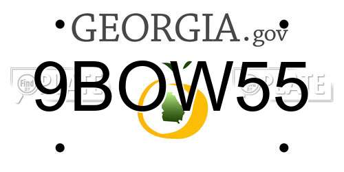 9BOW55 Georgia License Plate