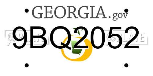 9BQ2052 Georgia License Plate