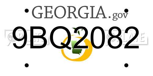 9BQ2082 Georgia License Plate
