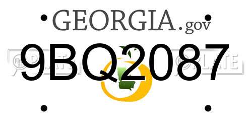 9BQ2087 Georgia License Plate