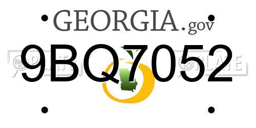9BQ7052 Georgia License Plate