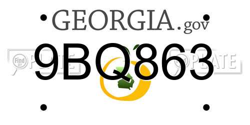 9BQ863 Georgia License Plate