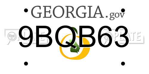 9BQB63 Georgia License Plate