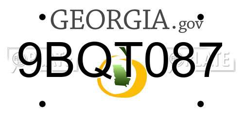 9BQT087 Georgia License Plate