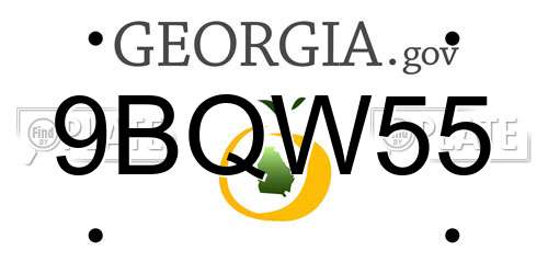 9BQW55 Georgia License Plate