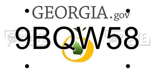 9BQW58 Georgia License Plate