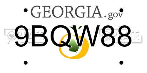 9BQW88 Georgia License Plate