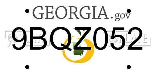 9BQZ052 Georgia License Plate