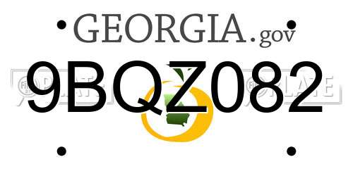 9BQZ082 Georgia License Plate
