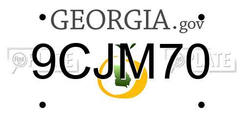 9CJM70 Georgia License Plate