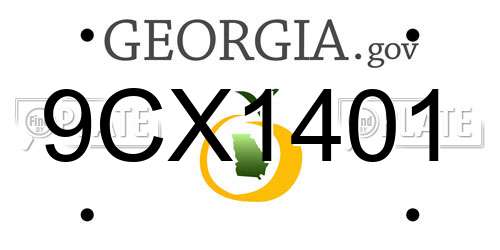 9CX1401 Georgia License Plate