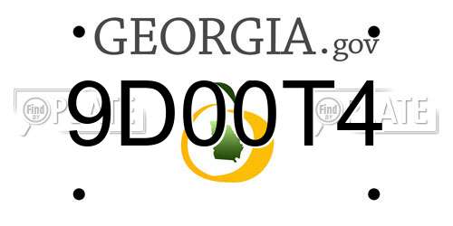 9D00T4 Georgia License Plate