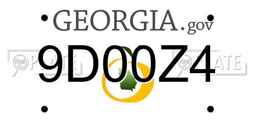 9D00Z4 Georgia License Plate