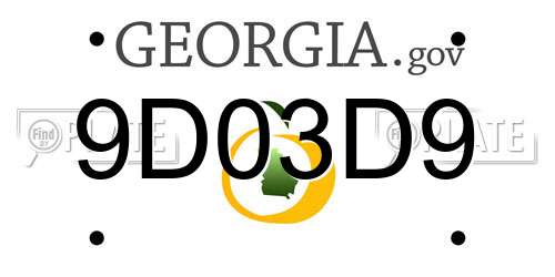 9D03D9 Georgia License Plate