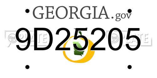 9D25205 Georgia License Plate