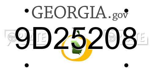 9D25208 Georgia License Plate