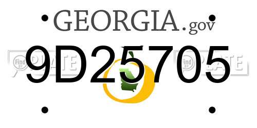 9D25705 Georgia License Plate