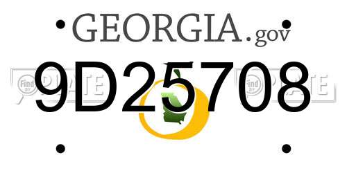 9D25708 Georgia License Plate
