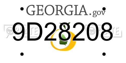 9D28208 Georgia License Plate