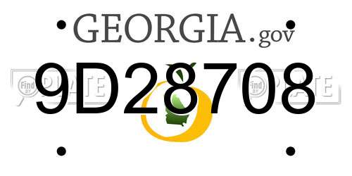 9D28708 Georgia License Plate