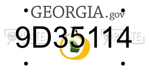 9D35114 Georgia License Plate