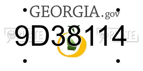 9D38114 Georgia License Plate
