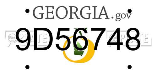 9D56748 Georgia License Plate
