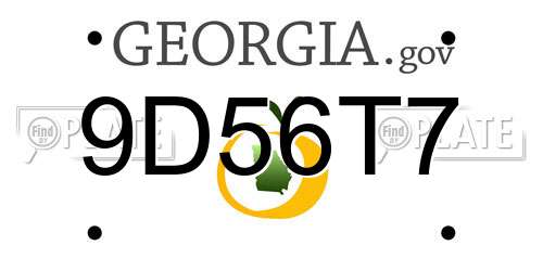 9D56T7 Georgia License Plate