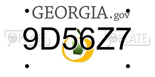 9D56Z7 Georgia License Plate
